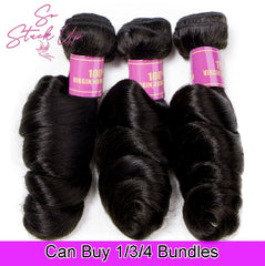 So Stuck Up Loose Wave Bundles Brazilian Hair Weave Bundles Remy Human Hair Bundle Extension 1/3/4 Piece Natural Black Color