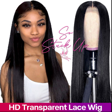 So Stuck Up HD Transparent Lace Wig 13x6 Straight Lace Front Human Hair Wig 200 Density Lace Wig 28 30 Inch Remy HD Lace Frontal Wig