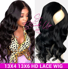 So Stuck Up HD Transparent Lace Wig 13x6 Body Wave Lace Front Human Hair Wigs 200 250 Density Lace Wig Remy Brazilian HD Lace Frontal Wig