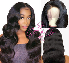 So Stuck Up Body Wave lace Front Wig Pre Plucked 360 Lace Frontal Wig 180 200 Density Brazilian 28 30 Inch Lace Front Human Hair Wig