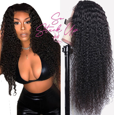 So Stuck Up Curly Wig Lace Front Human Hair Wigs Pre Plucked 360 Lace Frontal Wig 180 200 Density Brazilian Curly Lace Front Wig